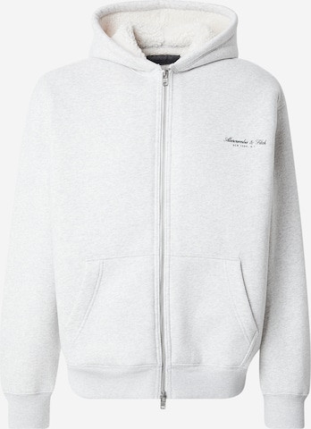 Abercrombie & Fitch Кофта на молнии в Серый: спереди