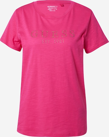 GUESS Shirt 'CRYSTAL EASY' in Roze: voorkant