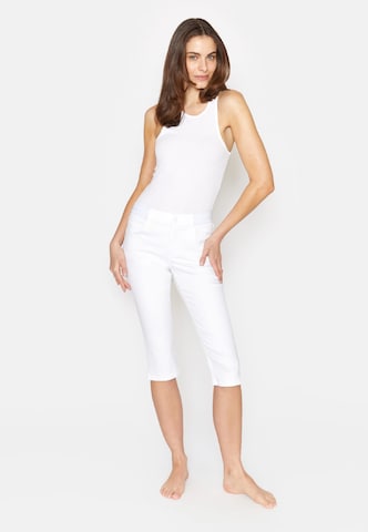 Angels Slimfit Dehnbund Jeans Kurze Jeans Onesize Capri in Weiß