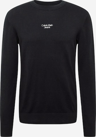 Pull-over Calvin Klein Jeans en noir : devant