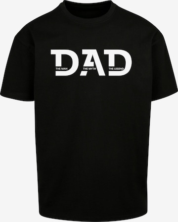 Merchcode Shirt 'Fathers Day - The Man, The Myth' in Zwart: voorkant