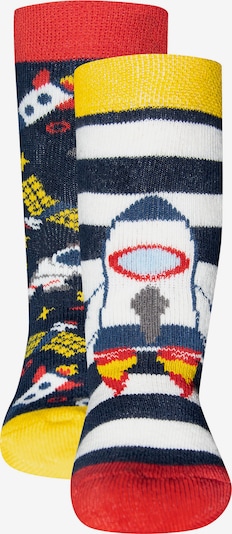 EWERS Čarape 'Astronaut' u noćno plava / limun žuta / siva / tamo siva / krvavo crvena, Pregled proizvoda