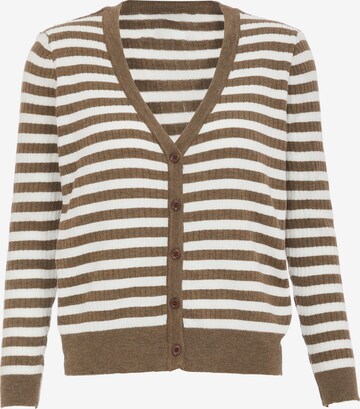 IPARO Knit Cardigan in Brown: front