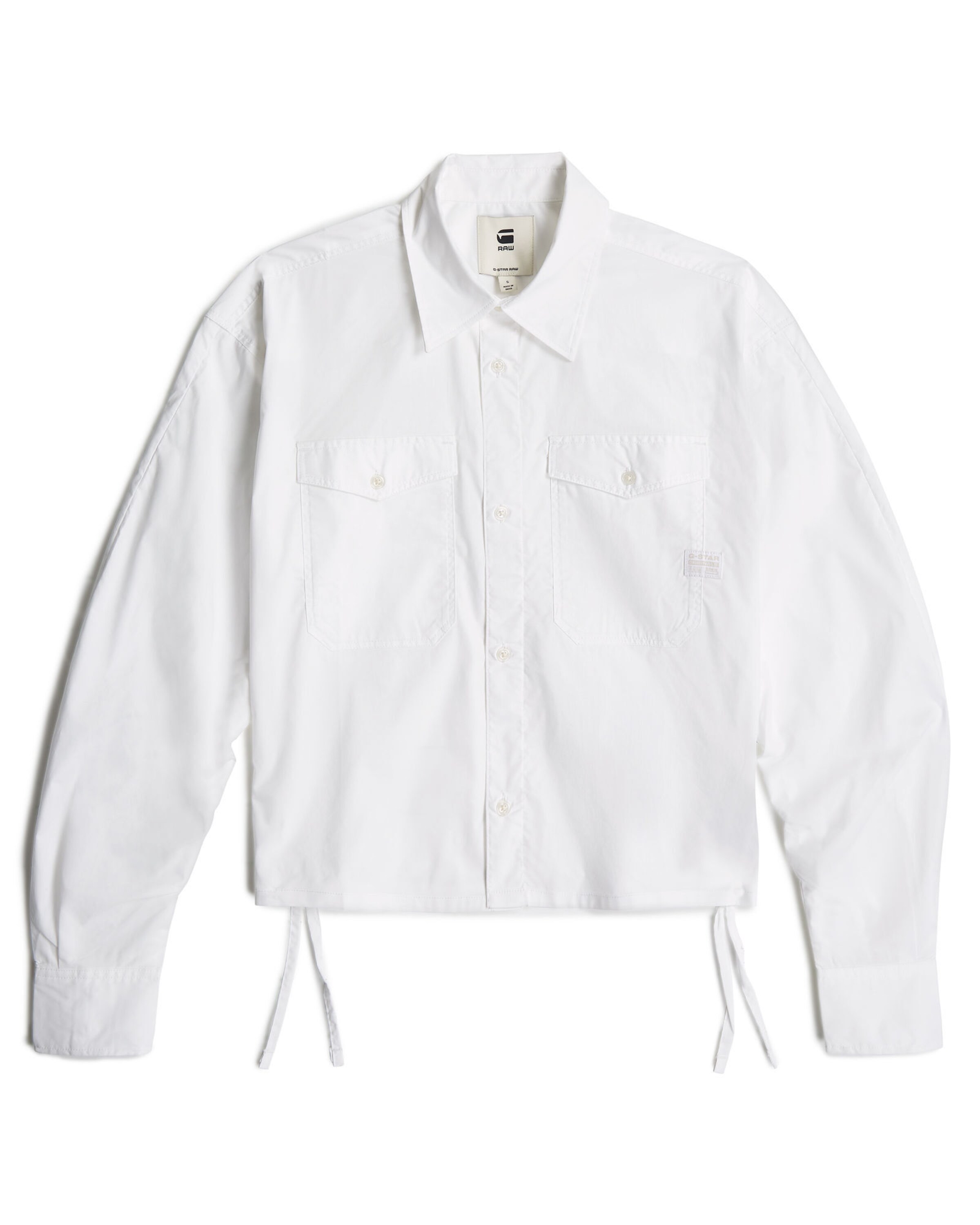 G-STAR Button Up Shirt 'Boxy' in Weiß: Vorderseite
