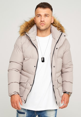behype Winter Jacket 'BHADLYR' in Beige: front