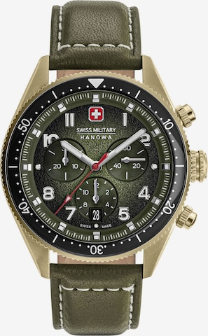 SWISS MILITARY HANOWA Analoog horloge 'Greyhound Chrono' in Groen: voorkant