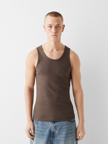 T-Shirt Bershka en marron : devant