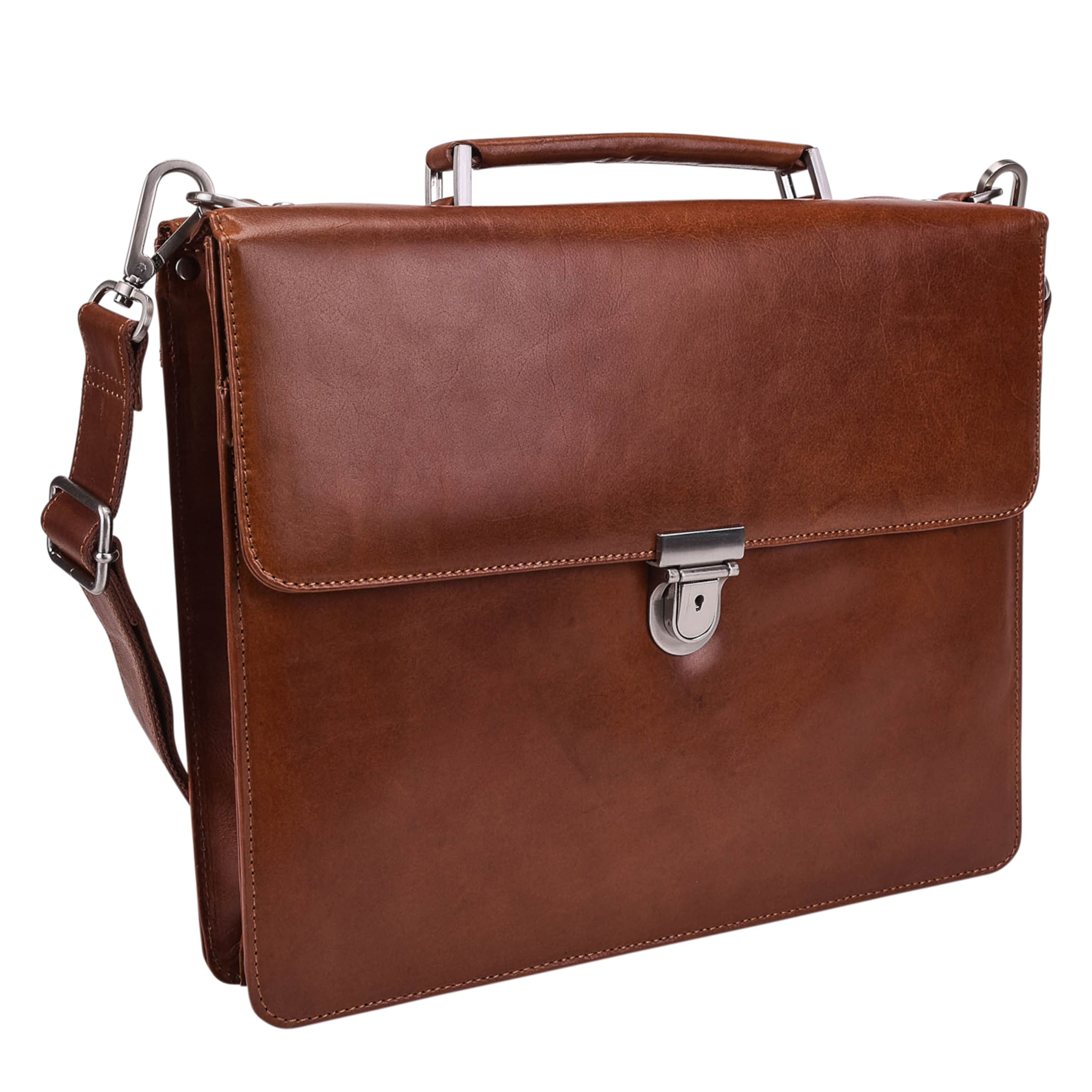 LEONHARD HEYDEN Document bag 'Cambridge' in Brown: front