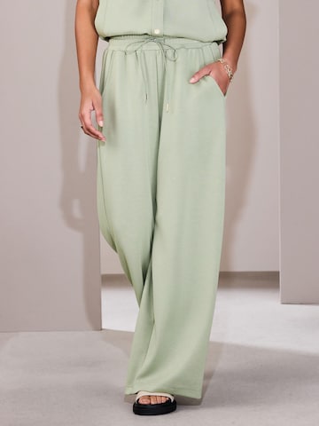 Wide Leg Pantalon Next en vert : devant