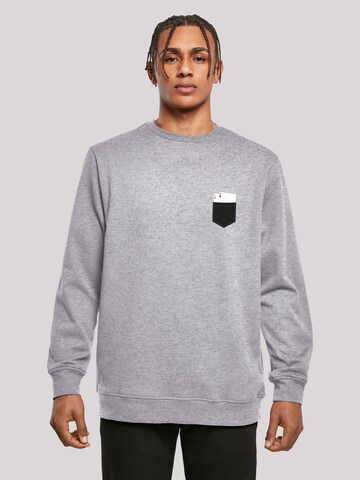 F4NT4STIC Sweatshirt 'Pocket with Cards' in Grey: front