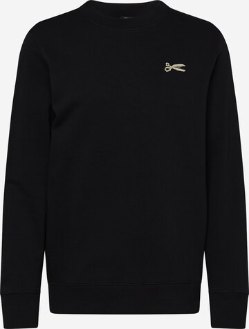 DENHAMSweater majica - crna boja: prednji dio