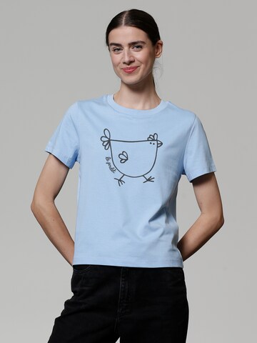 Watapparel Shirt ' Le poulet - das Huhn ' in Blue: front