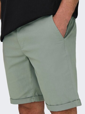 Only & Sons Regular Chino Pants 'Peter' in Green