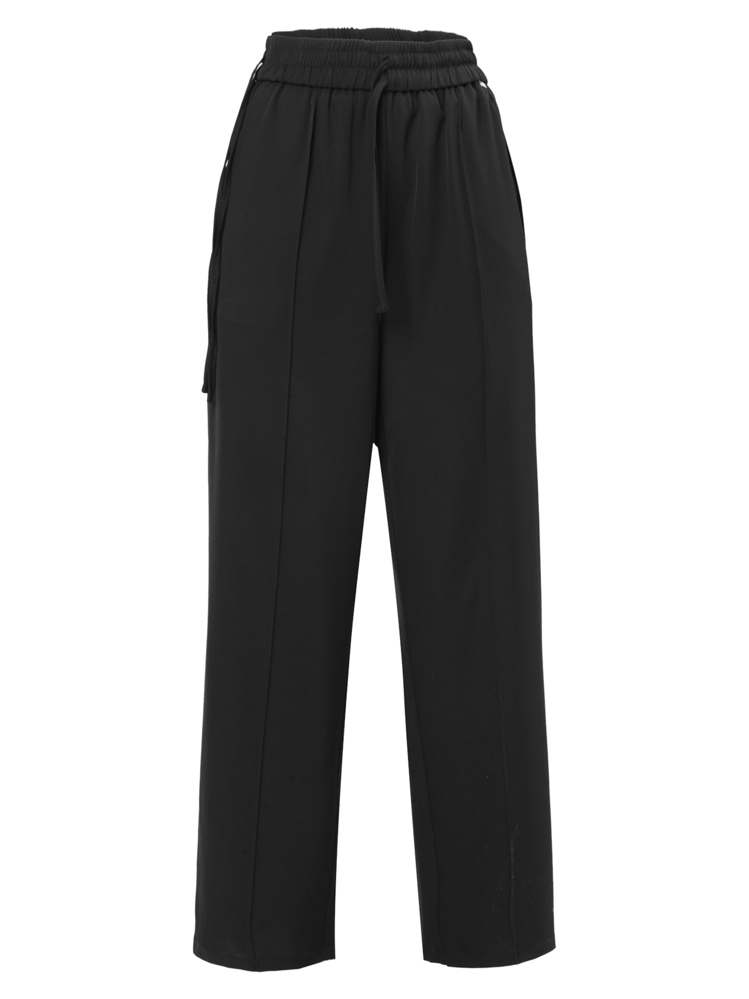 melns Influencer Vaļīgs piegriezums Bikses: no priekšpuses