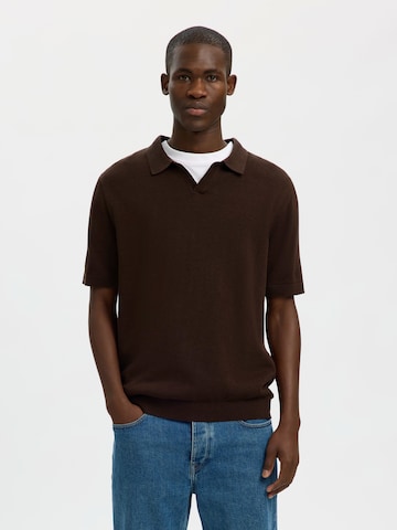 SELECTED Regular Fit Pullover 'SLHMATTIS' in Braun: Vorderseite
