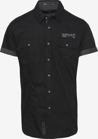 KOROSHI Button Up Shirt in Black: front
