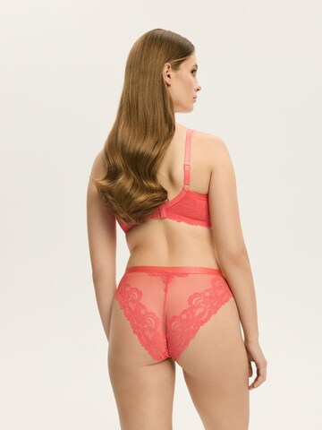 ESOTIQ - Panti 'Slip Lynn, feine Spitze, ornamentales Muster, transparent' en naranja