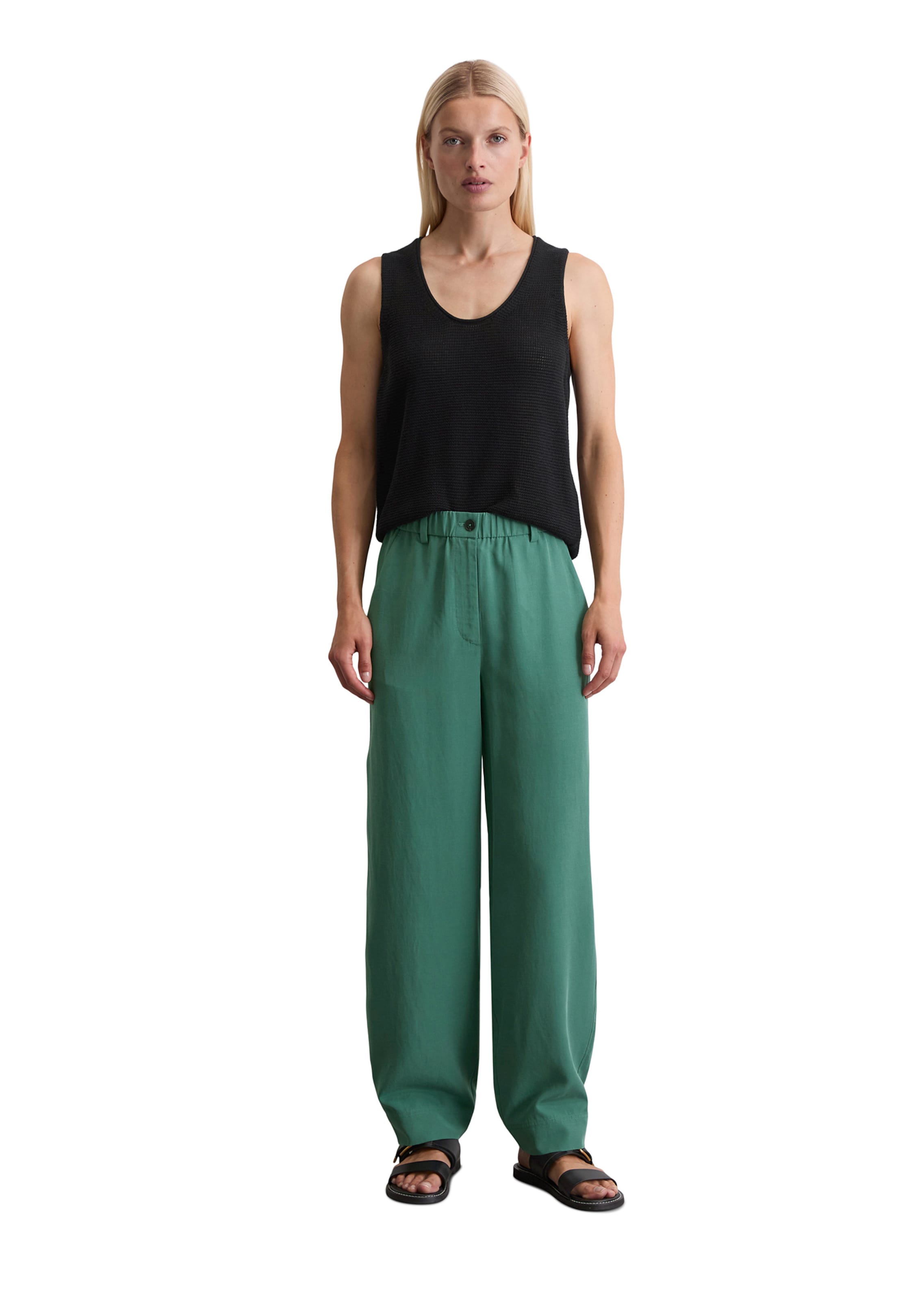 Marc O'Polo Wide leg Broek in Groen