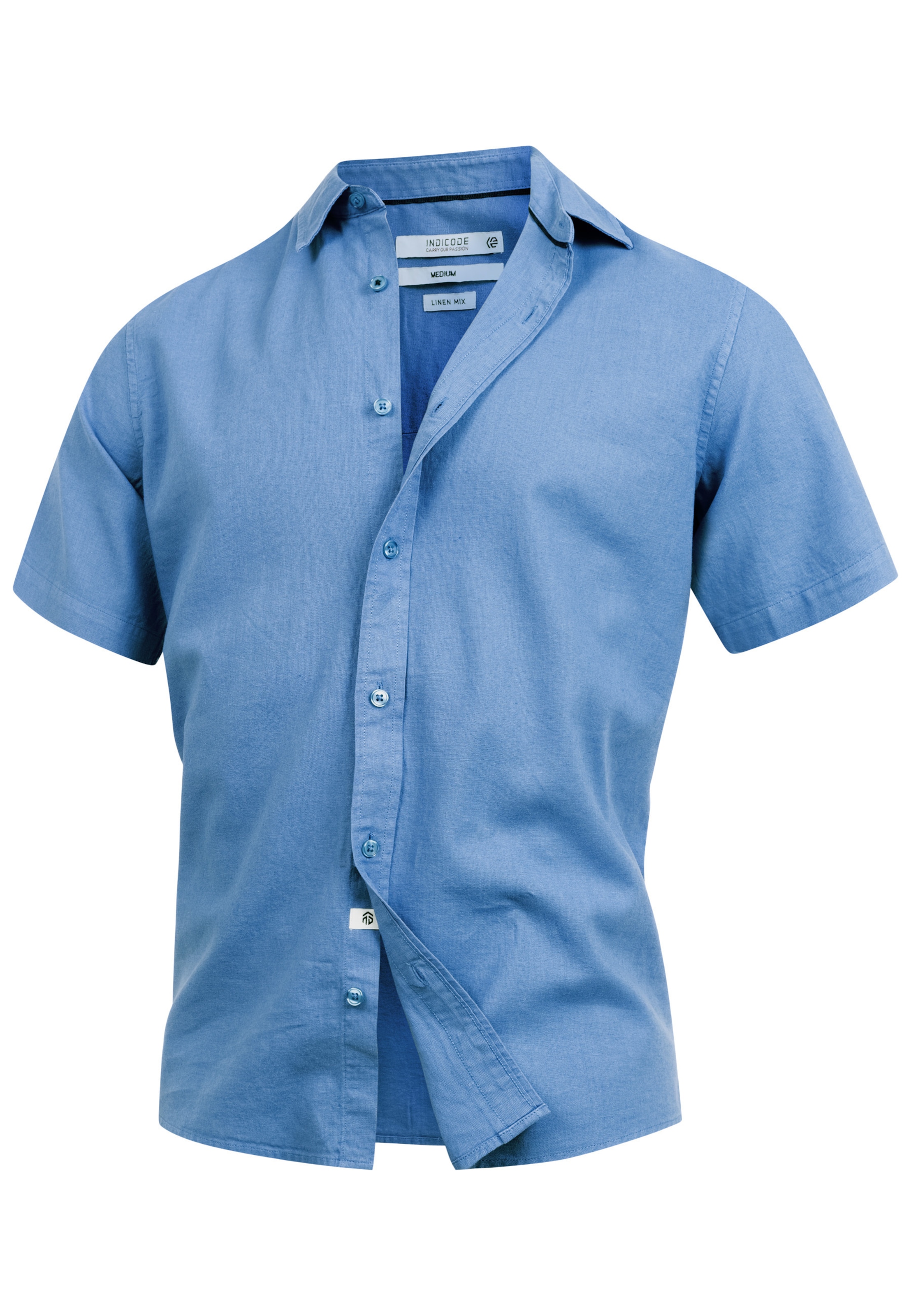 INDICODE JEANS Comfort fit Overhemd 'Ceppo' in Blauw: voorkant