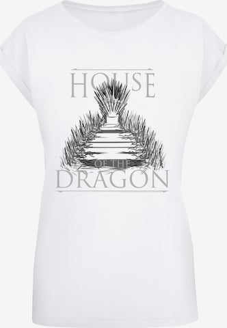 F4NT4STIC Shirt 'House Of The Dragon Throne' in Wit: voorkant