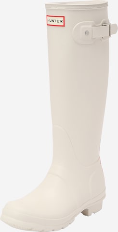 HUNTER Rubber Boots in White: front