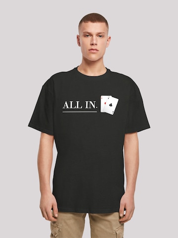 F4NT4STIC Shirt 'Poker All In Karten' in Zwart: voorkant