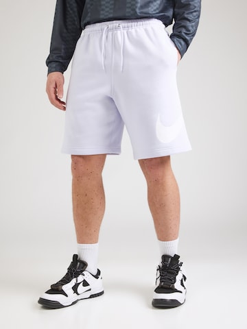 Nike Sportswear Loosefit Kalhoty 'CLUB' – fialová: přední strana