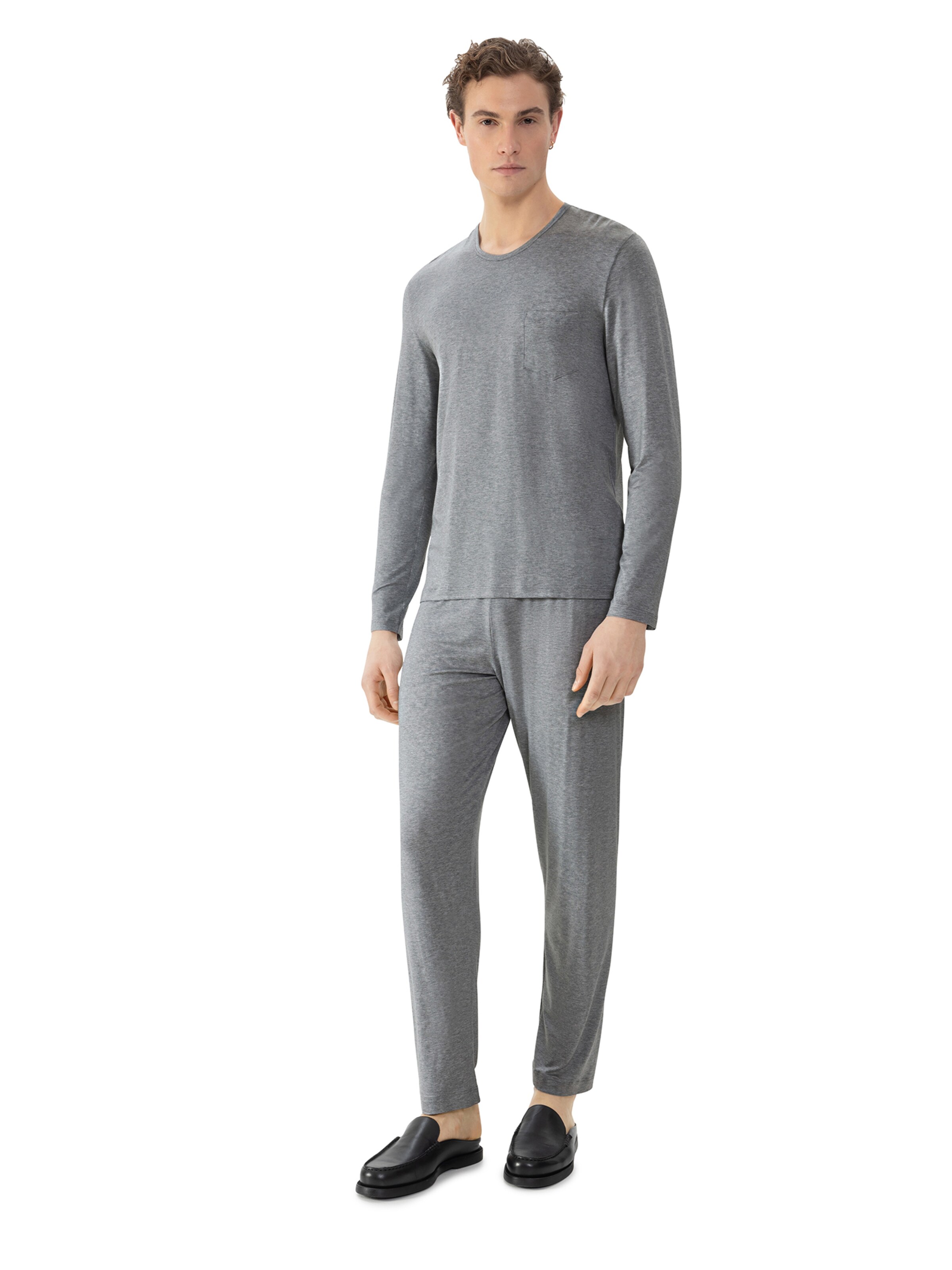 Pyjama long 'Easy Night' Mey en gris : devant