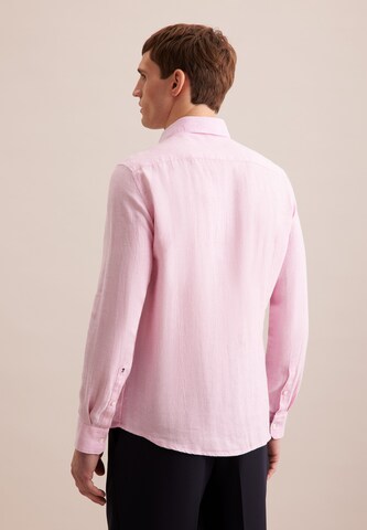 SEIDENSTICKER Slim fit Business shirt ' SMART LINEN' in Pink