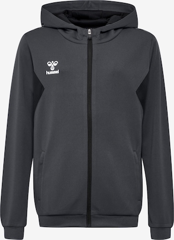 Hummel Sportsweatjacke 'Authentic Pl' in Grau: Vorderseite