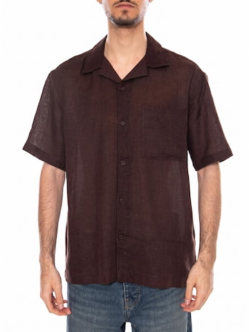 Only & Sons Comfort fit Koszula 'SHORT SLEEVES SHIRT COFFEE BEAN' w kolorze brązowy