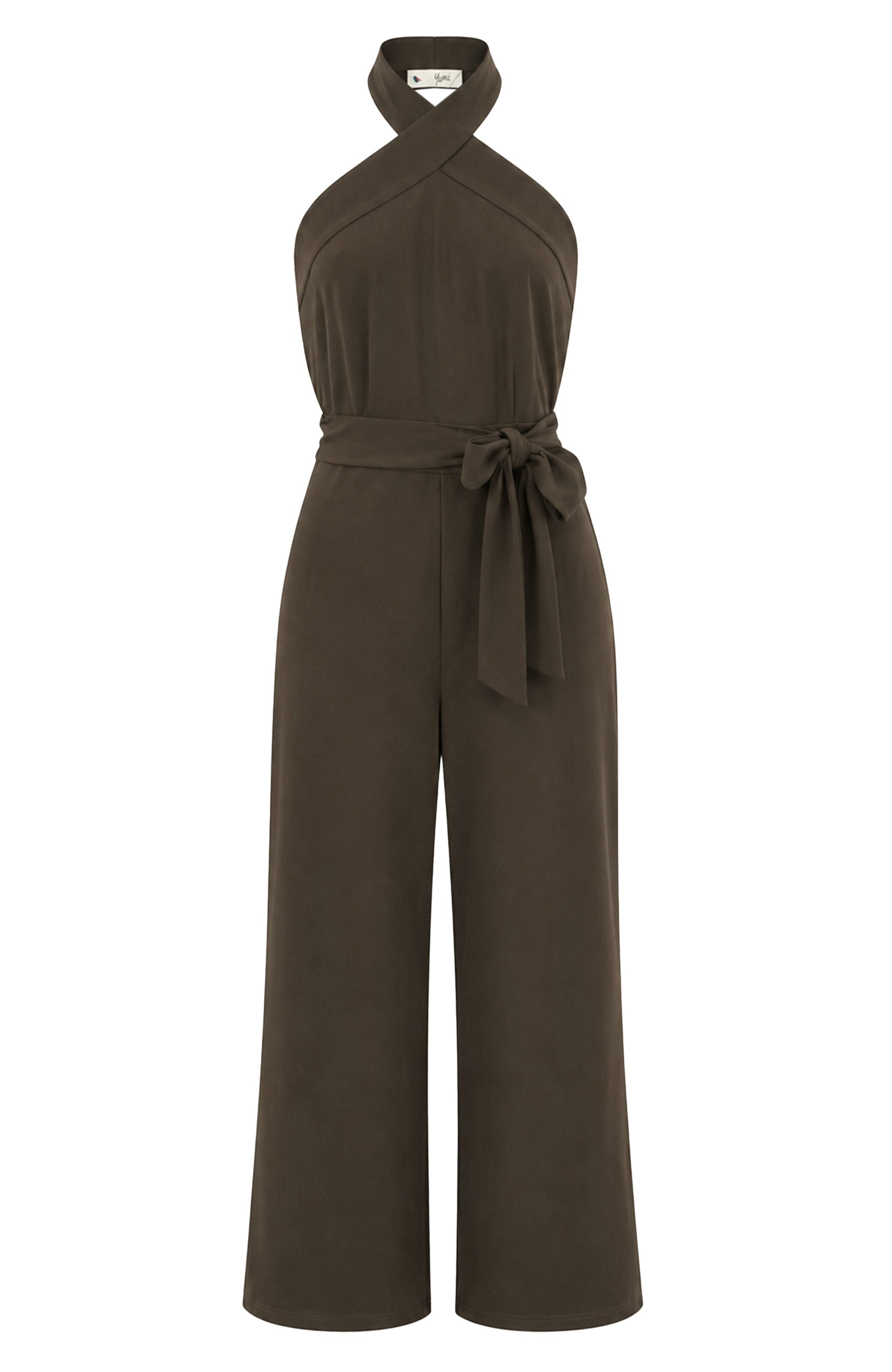 Yumi Jumpsuit in Braun: Vorderseite
