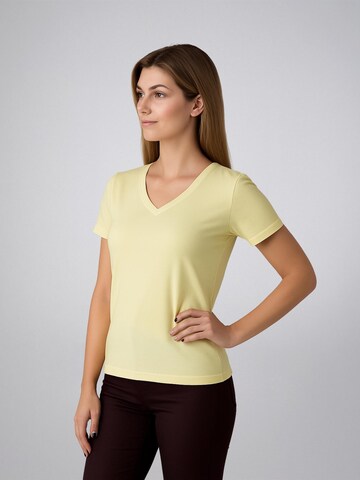 LEAFLETIC Shirt 'Leafletic Women’s Short Sleeve V-Neck T-shirt' in Geel