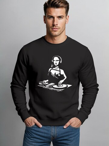 Neverless Sweatshirt 'Mona Lisa DJ' in Black