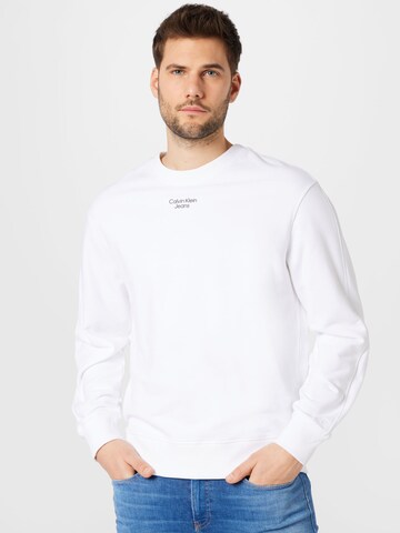 Calvin Klein Jeans Sweatshirt in White: front