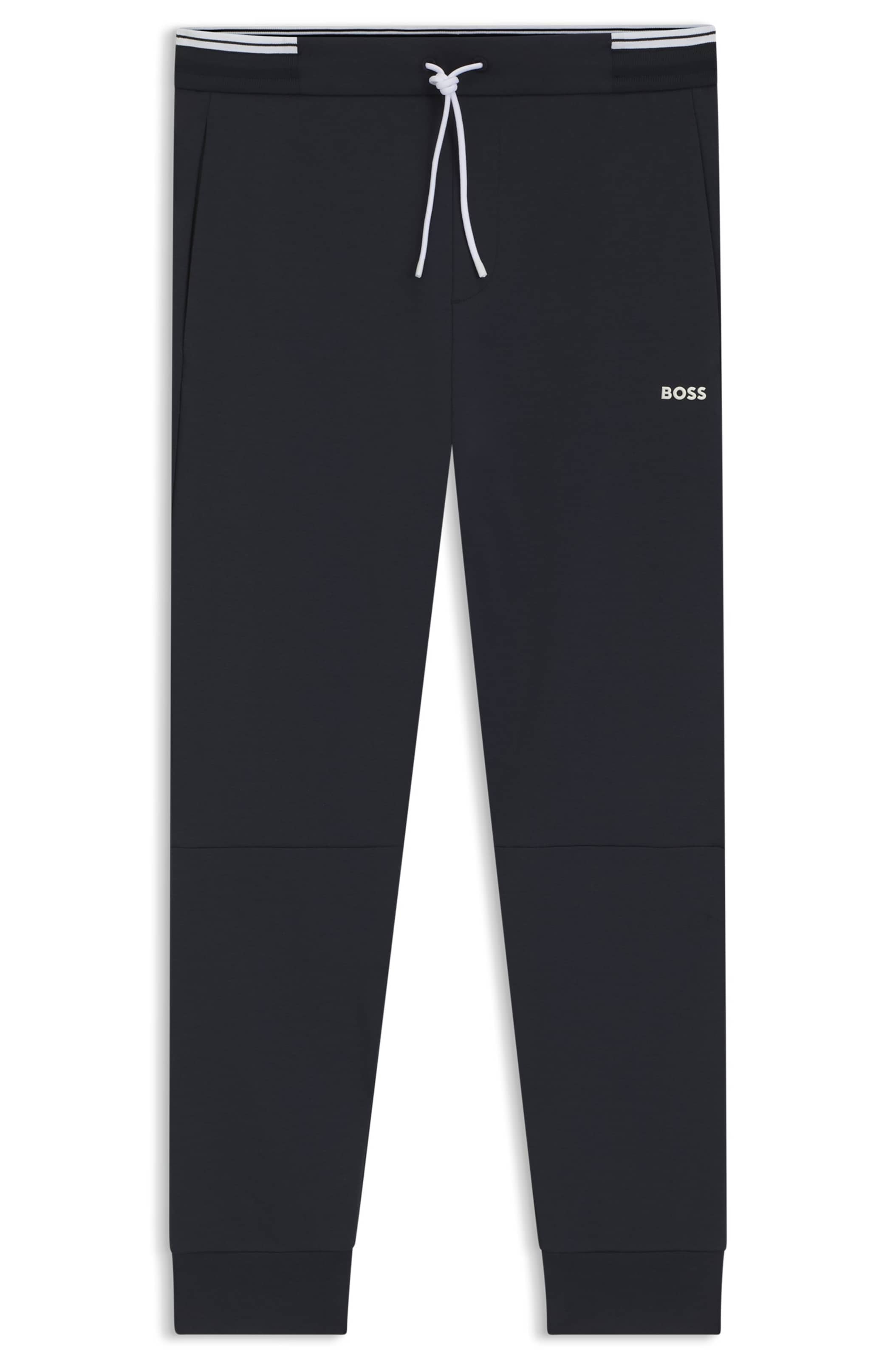 BOSS Tapered Pants in Black: front