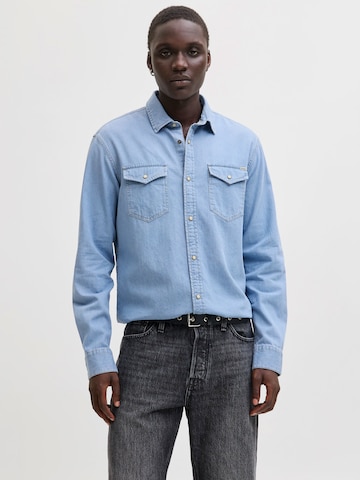 JACK & JONES Regular fit Skjorta 'JJESHERIDAN' i blå: framsida