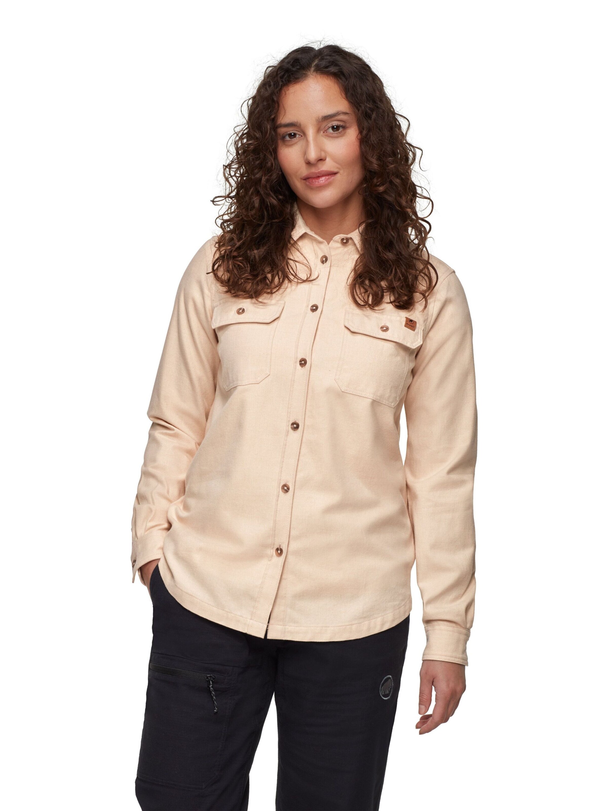 MAMMUT Funktionsbluse ‘Tamaro Undyed’ in Braun: Vorderseite