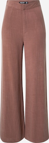 Nasty Gal Wide leg Trousers in Brown: front