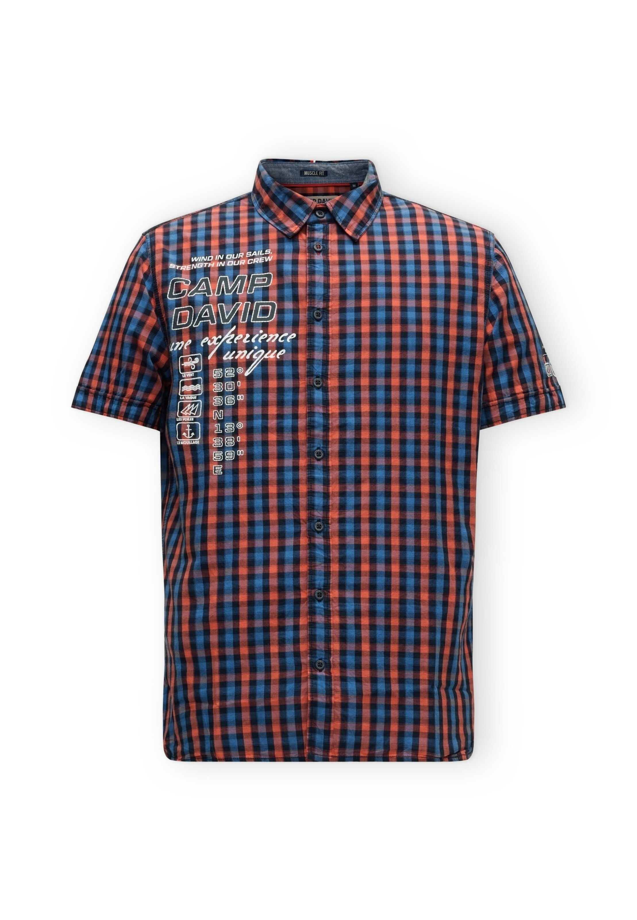 CAMP DAVID - Slim Fit Camisa em laranja: frente