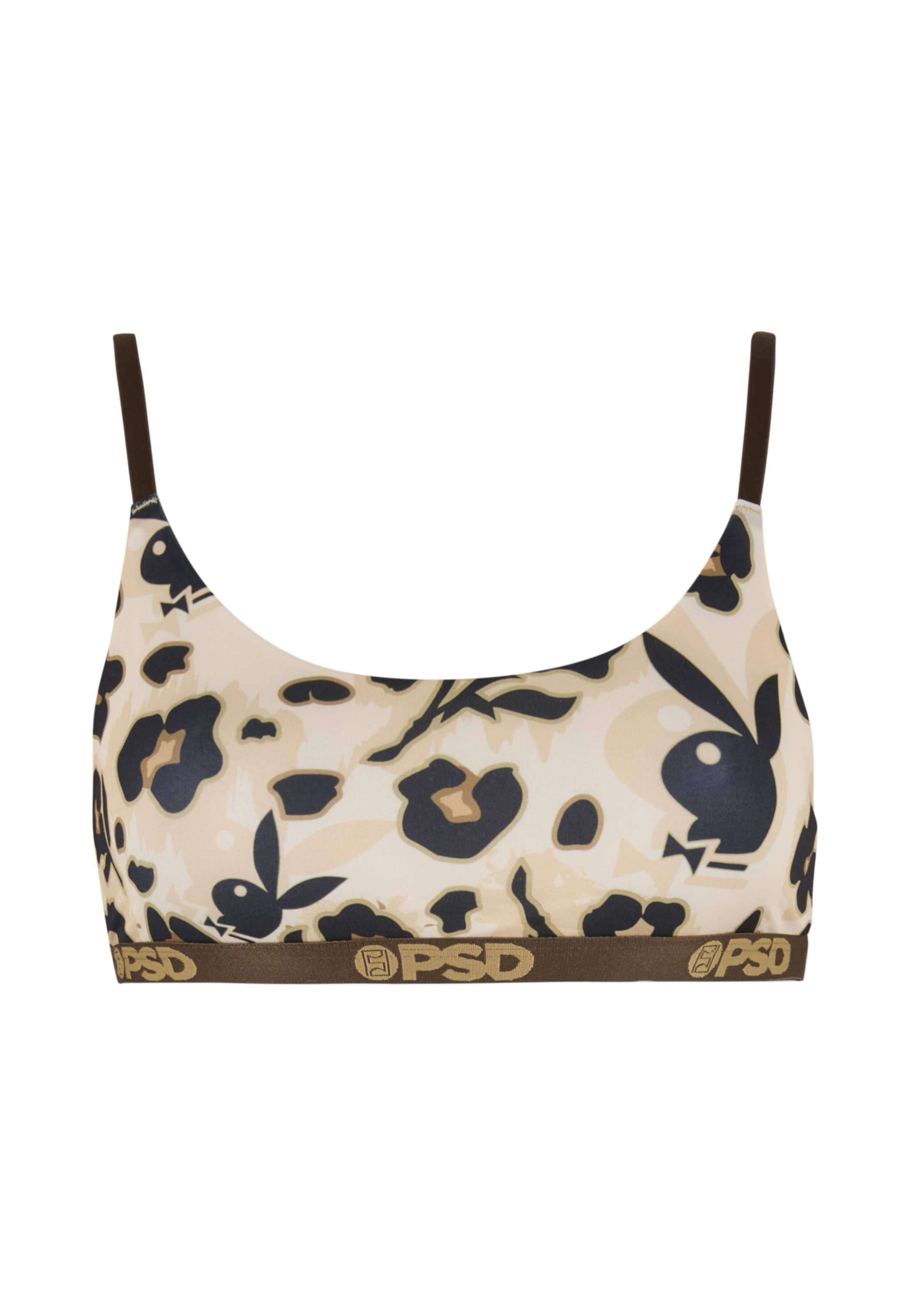 PSD - Soutien Bustier Soutien 'Playboy Cheetah' em bege: frente