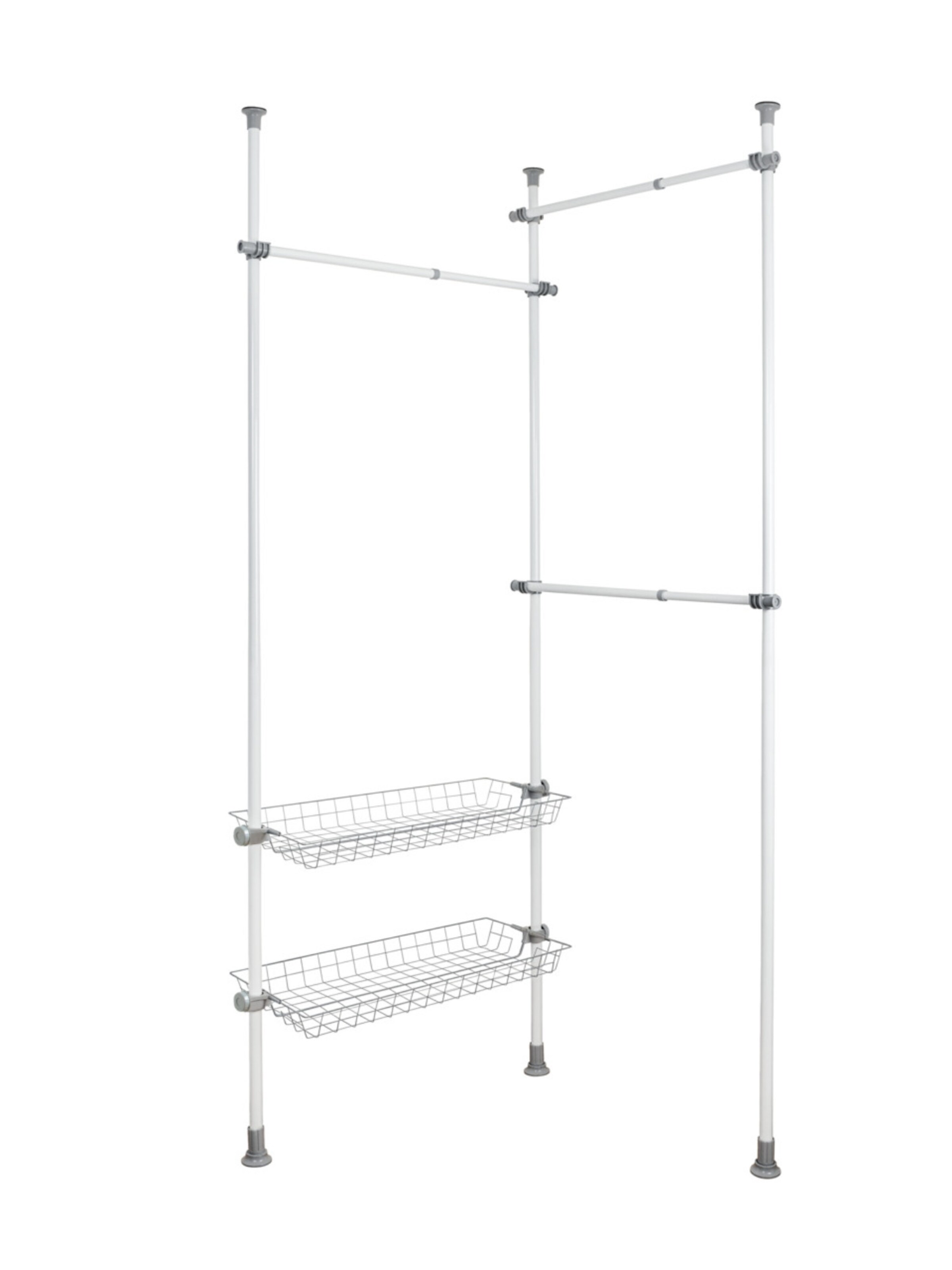 Wenko Teleskop-Garderobensystem 'Herkules Duo' in Weiß: Vorderseite