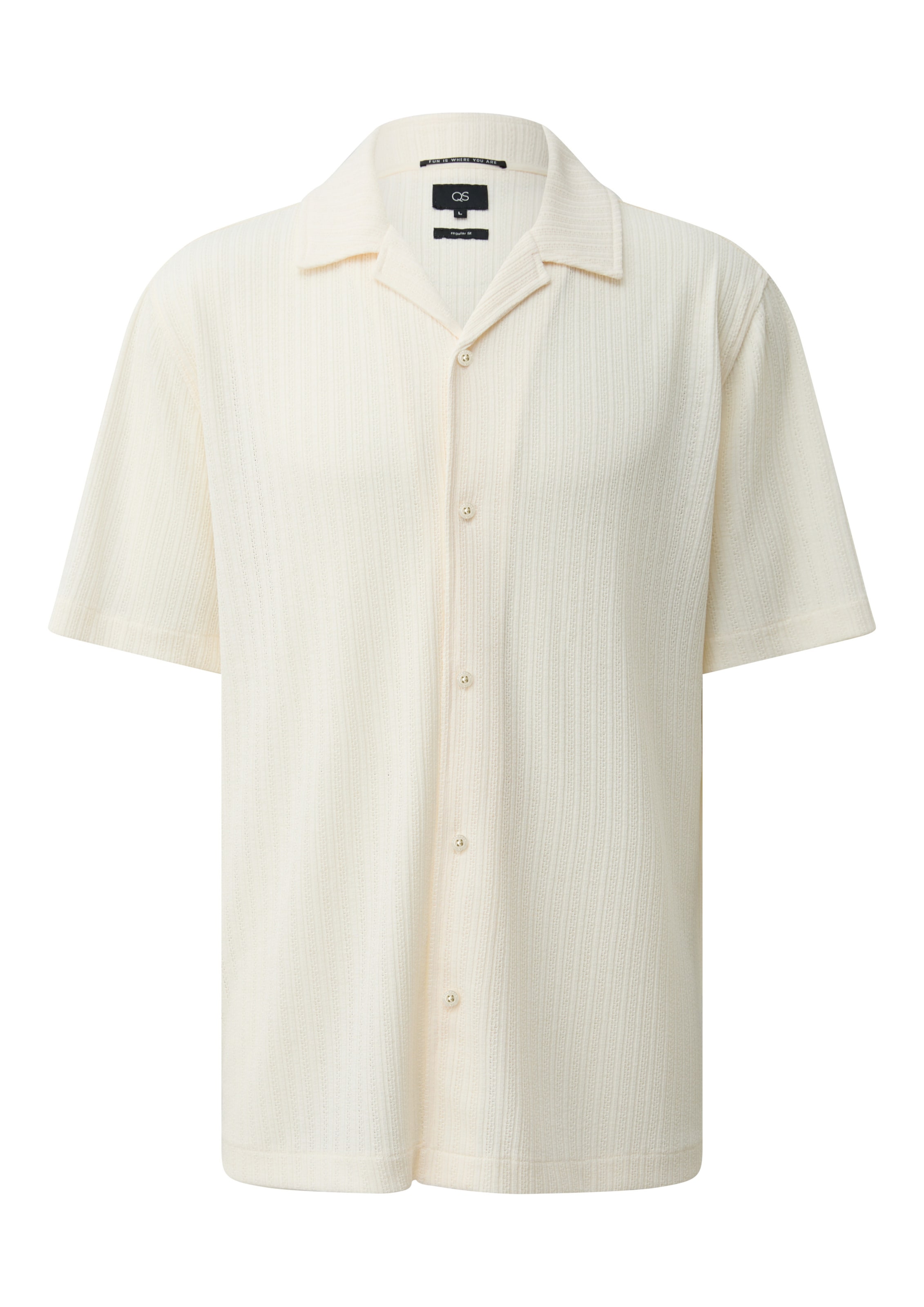 QS Button Up Shirt in Cream, Item view