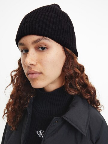 Calvin Klein Jeans Beanie in Black: front