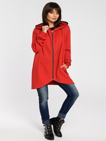 BeWear - Sudadera con cremallera en rojo