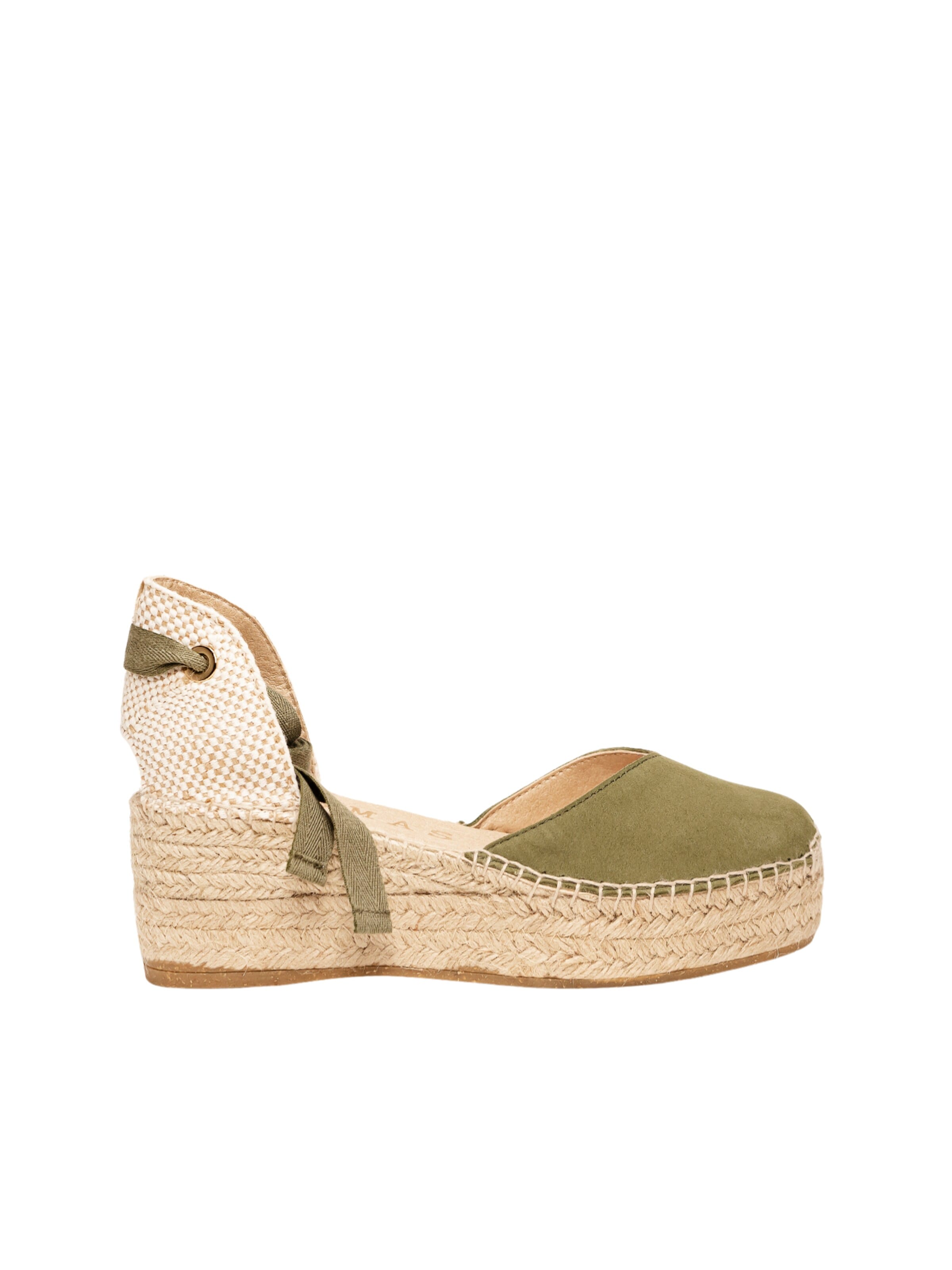 Alhamas Sandaal 'Alpargata Cuña 6 cm' in Groen: voorkant