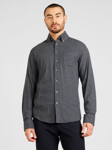 Bruun & Stengade Slim Fit Hemd 'Floyd' in Grau: Vorderseite