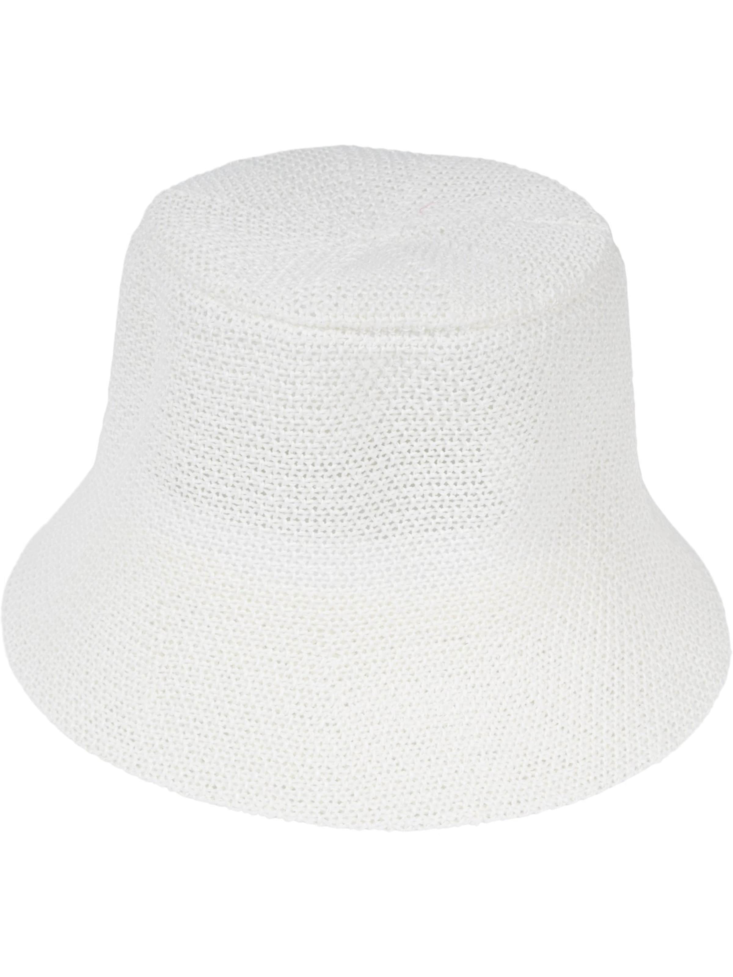 styleBREAKER Hat 'Fischerhut aus Papierstroh - Knautschhut' in White