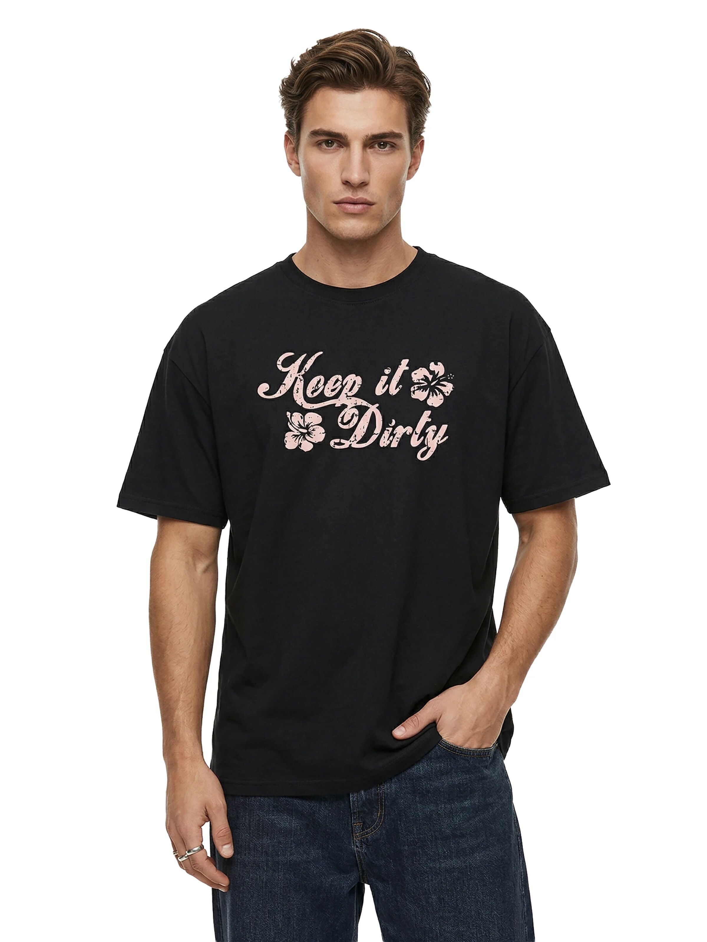 MAKAYA Shirt 'Keep it Dirty' in Black: front
