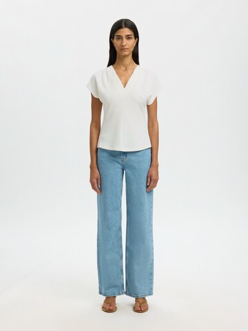 SELECTED Тениска 'SLFTENNY' в бяло